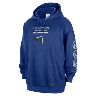 Nike Mens Golden State Warriors Courtside Jordan NBA Club Premium Pullover Hoodie in Blue | IB2300-495