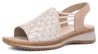 Ara Riemchensandale ARA HAWAII, Damen, Gr. 35, silber (sand, silberfarben), Veloursleder, metallic, Schuhe Riemchensandale, Sommerschuh, Sandalette, Keila