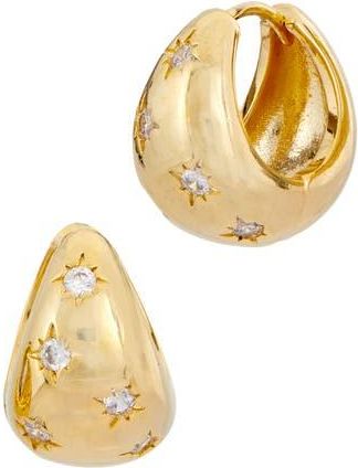 Savvy Cie Jewels Starbust Puffy Hoop Earrings in Gold at Nordstrom Rack