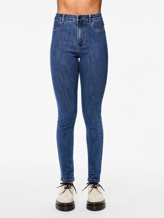 Pieces Jeansjeggings PIECES PCDEA HW SKINNY MB JEGGING NOOS, Damen, Gr. XS (34), L&auml;nge 30, blau (medium blau denim), Denim/Jeans, Obermaterial: 66% Baumwolle