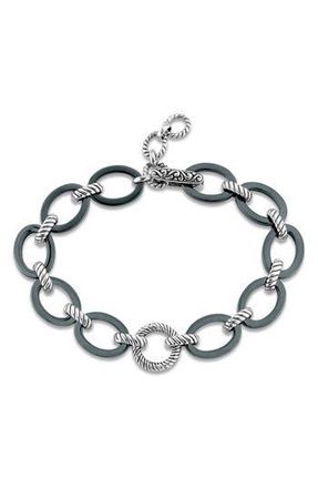 Samuel B. Sterling Silver Ceramic Link Bracelet in Black at Nordstrom Rack