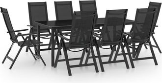 vidaXL Juego De Comedor Para Jard&iacute;n 9 Piezas Aluminio Gris Antracita Vidaxl