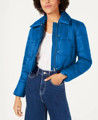Bar III Long Sleeves Puffer Jacket In Beacon Blue