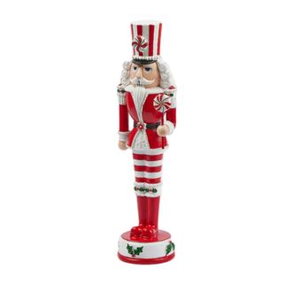 MondoViro Soldado de resina blanca y roja, 33 cm de alto