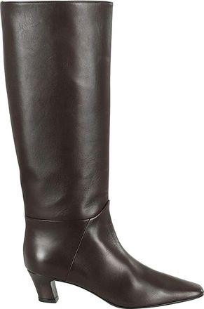 Giampaolo Viozzi Stijlvolle Nappa Leren Schoenen - Dames - Laarzen met Hak - Bruin - 36 EU - Leer - Schoenen