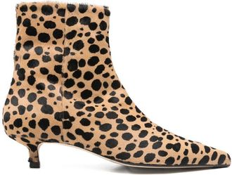 Aeyde Sofie Leo Print Ponyhair Beige/Black Shoes