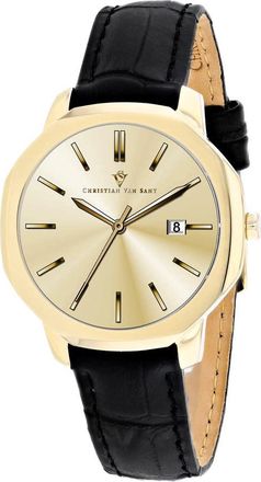 Christian Van Sant Octave Slim Quartz Gold Dial Ladies Watch CV0508