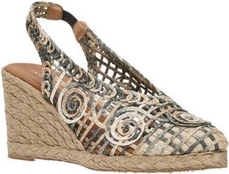Andr&eacute; Assous Pamala Slingback Wedge Pump in Black/natural Raffia at Nordstrom, Size 10