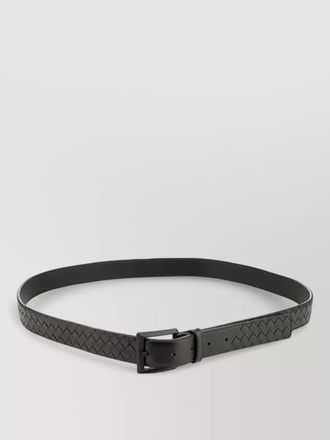 Bottega Veneta leather belt rectangular buckle woven design