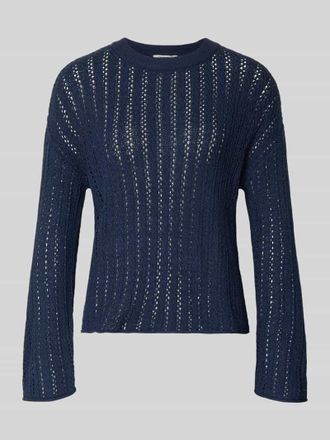 Tom Tailor Denim Comfort Fit Strickpullover im Semitransparenter Optik in Marine, Gr&ouml;&szlig;e XS