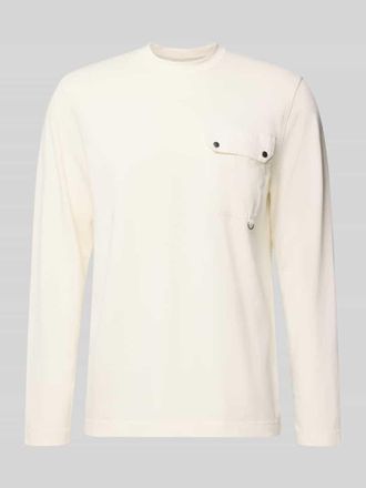 Barbour Relaxed Fit Langarmshirt aus Baumwoll-Mix in Offwhite, Größe XXXL