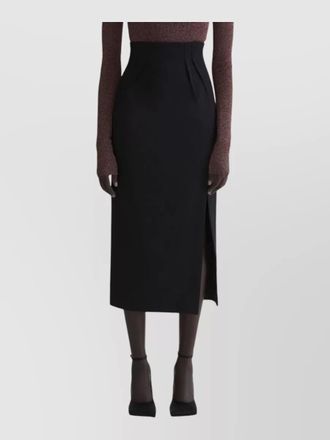 MUGLER high waist midi skirt side slit