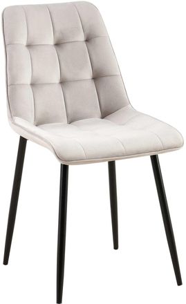 Clp Silla de comedor con patas de metal y asiento de Terciopelo Gris