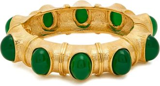 Kenneth Jay Lane jade-cabochon bangle - Gold