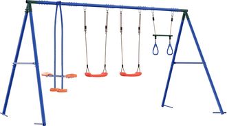 vidaXL Juego De Columpios Exterior Multicolor Acero Y Pe Vidaxl
