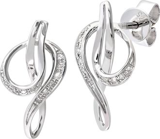 Diamant L'&eacute;ternel Womens 9ct White Gold Diamond Twist Drop Earrings - One Size