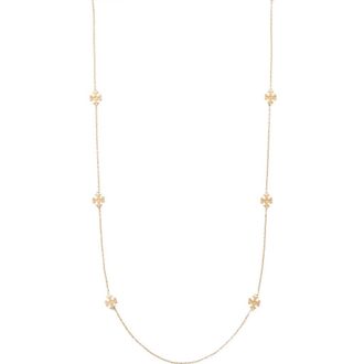Tory Burch Long Icon Necklace in Tory Gold at Nordstrom