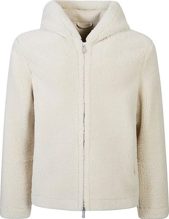 Eleventy Faux Fur & Shearling Jackets, male, Beige, XL, Giubbino Cappuccio Shearling