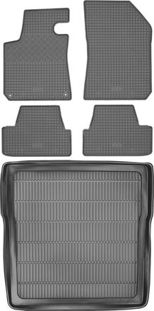 OEM Juego De Alfombrillas De Goma Para Peugeot 308 Ii Kombi (sw) A Partir De 2013: Alfombrilla Para Coche + Alfombrilla Para Maletero
