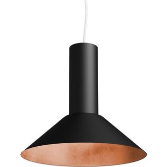 Lumicom Vera Sospensione, 1xE27, max 42W, metallo, nero opaco/foglia rame, D.25cm - Lumicom