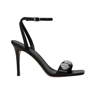 Michael Kors Schoenen, Dames, Zwart, 36 EU, Leer, Liana Dome Stud Sandal