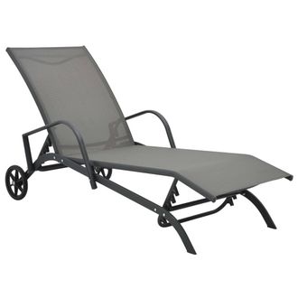 Berkfield Home Sun Lounger Steel & Textilene in Grey
