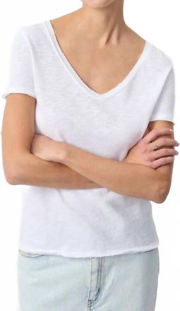 American Vintage Sonoma V-Neck Tee In Blanc