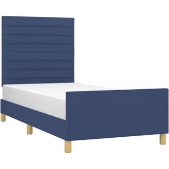 vidaXL Estructura De Cama Sin Colch&oacute;n Tela Azul 90x200 Cm Vidaxl