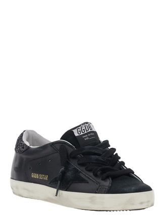 Golden Goose Womens Sneakers Superstar Black Leather-Suede Trainers