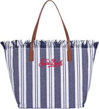 MC2 Saint Barth Tassen, Dames, Veelkleurig, ONE Size, Borsa City Bag a strisce con frange