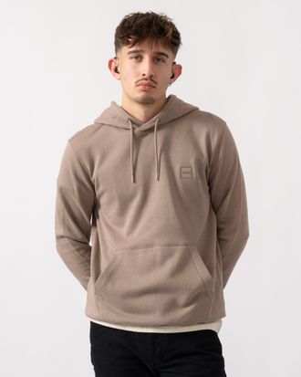 Boss Orange by Hugo Boss Mens Wetalk Pullover Hoodie in Sage Green Cotton - Size Large