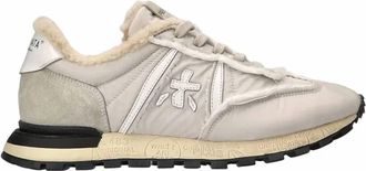 Premiata Womens Sherpa-Lined Low Top Sneakers In Off White