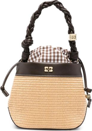 Ganni Bou Bucket Bag - Dames - Schoudertassen - Bruin - ONE Size - Polyester - Tassen