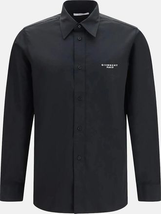 Givenchy Mens Givenchy Stamp Cotton Shirt Black - Size: Regular/38