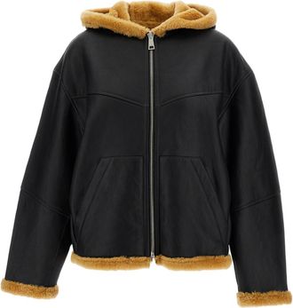 Halfboy Black/Brown Reversible Hooded Shearling Jacket