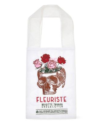 Undercover emboidered tote bag - White