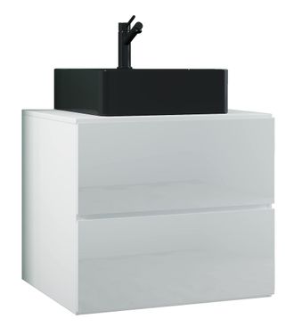 ebuy24 Ebuy24 - Vcm 2 Piezas Lavabo Lavabo Negro Gabinete Inferior Ancho 60 Cm Muebles De Ba&ntilde;o Con Cajones Lendas S Bl (blanco)