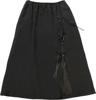 Simone Rocha bow-embellished skirt - women - Viscose - 12 - Black