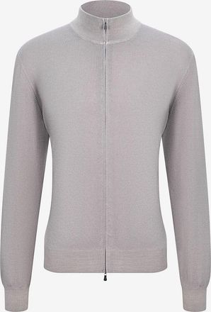 Gran Sasso Feiner Cardigan mit Reissverschluss und Stehkragen