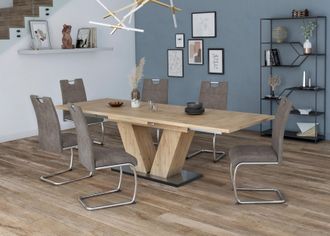 Mäusbacher Esstisch »Komfort Tisch TOPSELLER!« OTTOs Choice, Mäusbacher Esstisch mit V Gestell und Bodenplatte. Breite 180-280