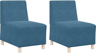 vidaXL Modular Sofa Unit Armless 2 pcs Blue 55 x 74 x 82 cm Velvet Vidaxl
