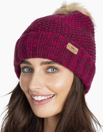 Trespass Womens Trespass Womens Kellisa Knitted Bobble Hat - Purple - Size: ONE size