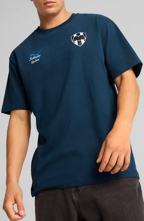 Puma x KidSuper MTY Cotton Graphic T-Shirt in Deep Navy-Puma White at Nordstrom, Size Xx-Large