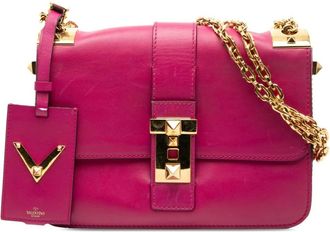 Valentino Pre-owned Shoulder Bags, female, Pink, Size: ONE SIZE Pre-owned Chain Shoulder Bag
