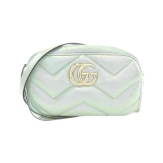 Gucci Pre-owned Vintage Quilted Leather Shoulder Bag - Dames - Pre-owned - Groen - Maat: ONE Size Leer