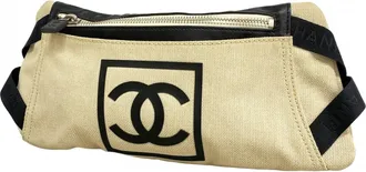 Chanel Black Ivory Canvas Fanny Pack (Pre-Owned)