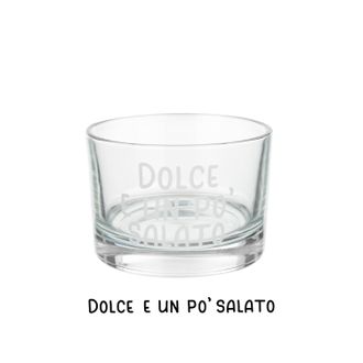 KASANOVA Coppetta in vetro 190 ml scritta Dolce e un po salato