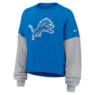 Nike Detroit Lions Nike Womens NFL Pullover Crew in Blue | 01D70AAV9J-SD2