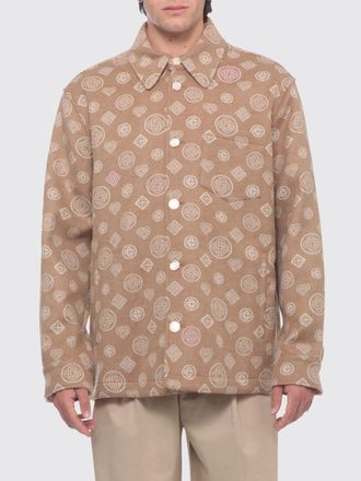Casablanca Giacca a camicia in lana vergine con logo a contrasto