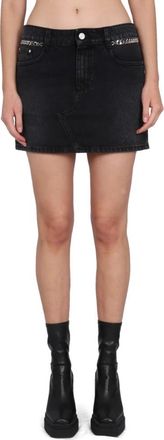 Stella McCartney Button Closure Falabella Rok - Dames - Spijkerrokken - Zwart - S - Katoen - Rokken